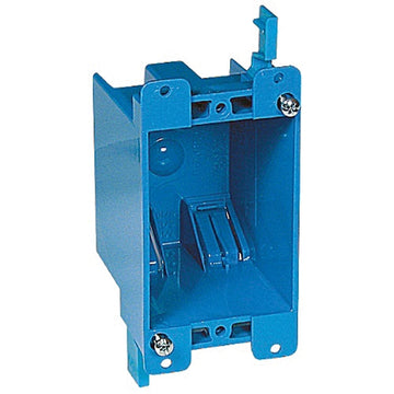 Carlon B114R-UPC Outlet Box, 14 cu-in, 1-Gang, PVC, Blue, Clamp