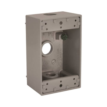 Bell Outdoor 5320-0 Weatherproof Box, 3-Outlet, 1-Gang, Aluminum, Gray, Powder-Coated