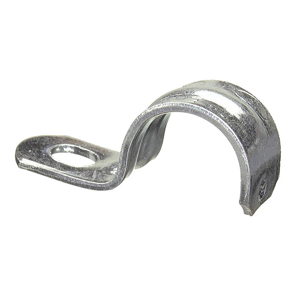 Halex 96151 1-Hole EMT Conduit Strap, 1/2 in, Steel, Galvanized, 4/BAG