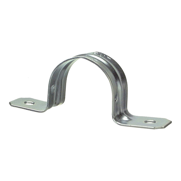 Halex 96162 2-Hole EMT Conduit Strap, 3/4 in, Steel, Galvanized, 4/BAG
