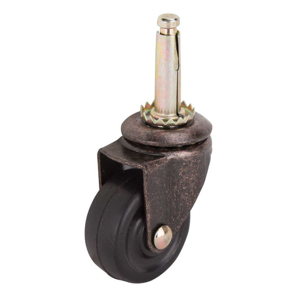 ProSource JC-D04-PS Swivel Caster, 1-5/8 in Dia Wheel, 1-5/8 in W Wheel, Rubber Wheel, Black, 70 lb