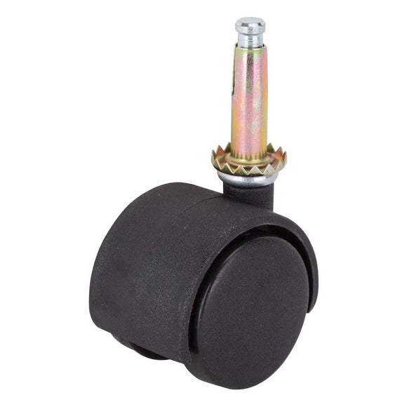 ProSource JC-F02-PS Caster, 1-5/8 in Dia Wheel, 1-5/8 in W Wheel, Nylon Wheel, Black, 40 lb, Nylon Housing Material