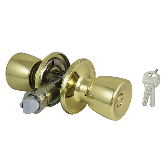 ProSource T-5764PB-ET Entry Knob, Brass, Polished Brass