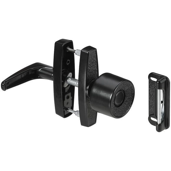 National Hardware V1307 Series N178-798 Knob Latch, Black, Zinc, 5/8 to 1-3/8 in Thick Door