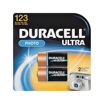 Duracell 41333212104 Ultra 123 Battery, 3.2 to 3.3 V Battery, 1400 mAh, Lithium, Manganese Dioxide