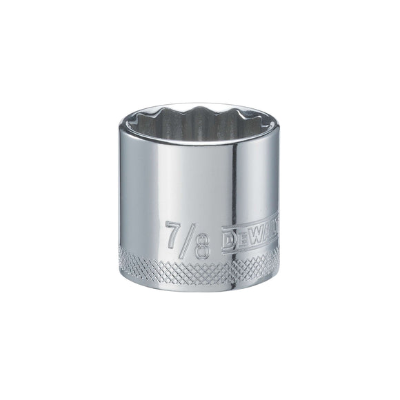 DEWALT DWMT74531OSP Drive Hand Socket, 7/8 in Socket, 3/8 in Drive, 12-Point, Steel, Polished Chrome Vanadium