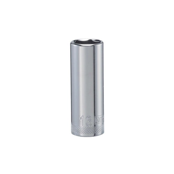 DEWALT DWMT86116OSP Drive Hand Socket, 13 mm Socket, 1/4 in Drive, 6-Point, Steel, Polished Chrome Vanadium