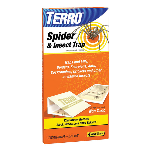 Terro T3206 Spider and Insect Trap, Solid, 10 in L Trap, 4 in W Trap, Clear