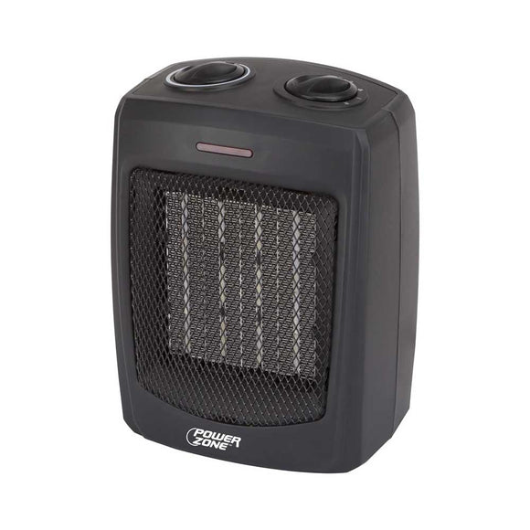 PowerZone PTC-700 Heater, 12.5 A, 120 V, 1500 W, 1500 W Heating, 2-Heat Setting, Black