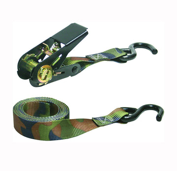 Keeper 03508-V Tie-Down, 1 in W, 8 ft L, Camouflage, 400 lb, S-Hook End Fitting
