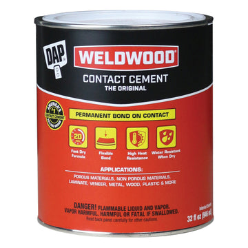 DAP 00272 Contact Cement, Liquid, Strong Solvent, Tan, 1 qt Can
