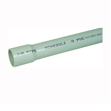 JM Eagle 67488 Rigid Conduit, 1-1/2 in, 10 ft L, SCH 40, PVC, Gray