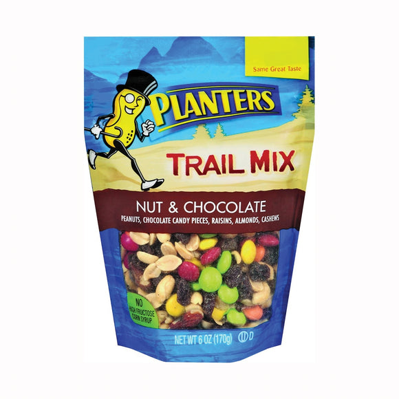 Planters 422491 Trail Mix, Chocolate, Nuts, 6 oz Bag