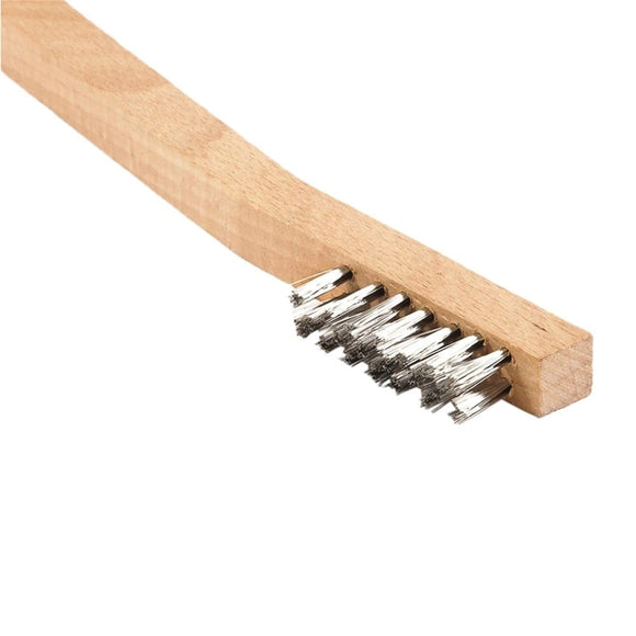 Forney 70506 Scratch Brush, Stainless Steel Bristle, 0.006 in L Trim, Wood Handle