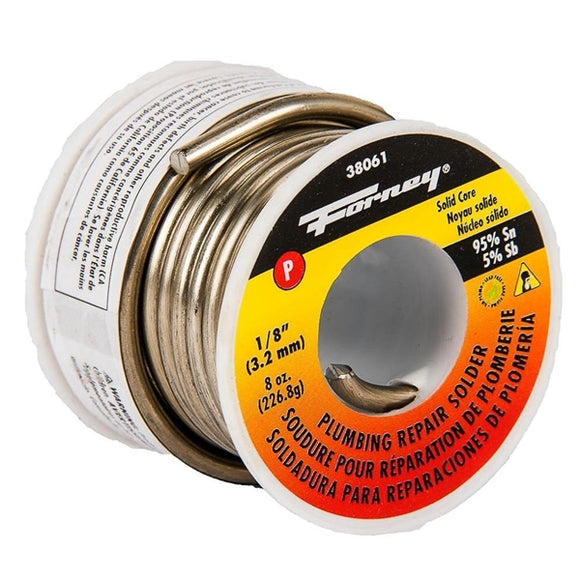 Forney 38061 Solder, 8 oz, Solid, Gray, 464 deg F Melting Point