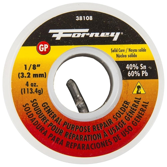 Forney 38108 Solder, Silver/White, 4 oz, Solid, 460 deg F Melting Point