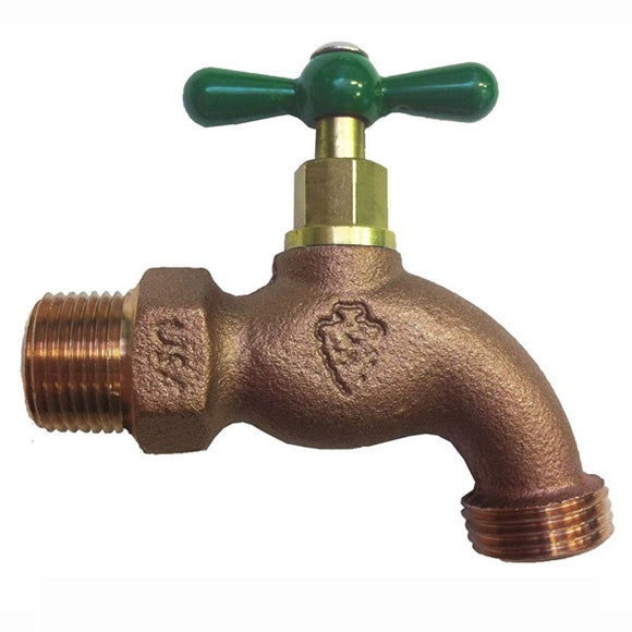 Arrowhead Brass 302LF Heavy-Duty Hose Bibb, 3/4 x 3/4 in Connection, MIP x Hose, 8 to 9 gpm, 125 psi Pressure