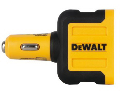 DEWALT 141 9009 DW2 USB Charger, Black/Yellow, For: Android and iOS Devices, 2.4 A Charge, 30 min Charge