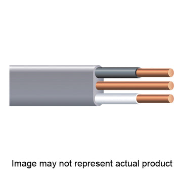 Southwire 14/2UF-WGX100 Series Building Wire, Gray Sheath, 14 AWG Wire, 2-Conductor, 100 ft L, Copper Conductor
