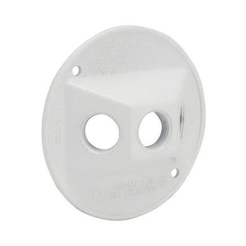 Bell Outdoor 5197-6 Electrical Box Cover, 4-1/8 in Dia, 1.094 in L, Round, Aluminum, White, Powder-Coated