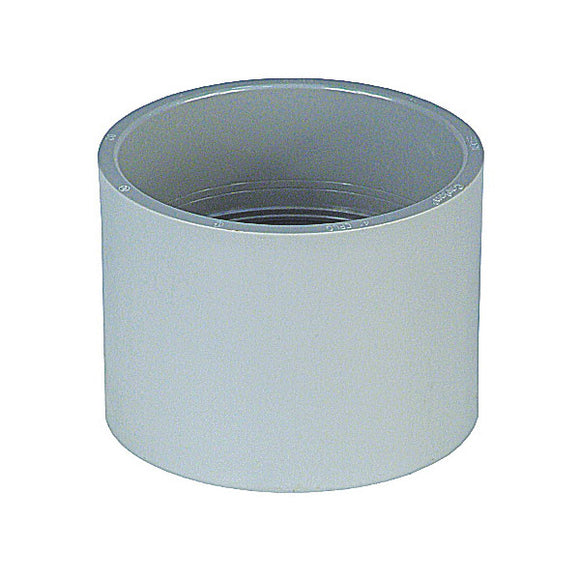 Carlon E940JR-CTN Standard Coupling, 2 in, 2.19 in ID x 2.734 in OD Dia, 2-1/2 in L, PVC, Gray