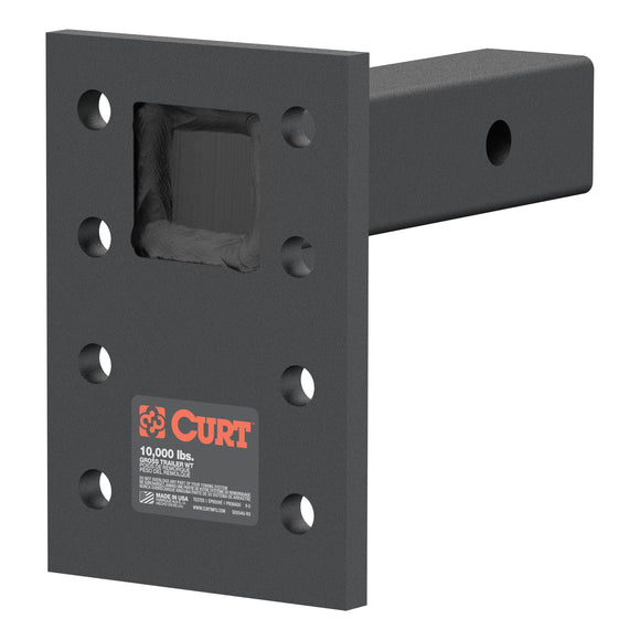 Curt 48323 Adjustable Pintle-Mount Plate, Steel, Carbide Powder-Coated, Black