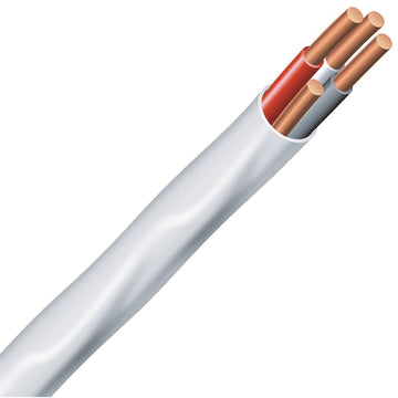 Romex 14/3NM-WGX50 Building Wire, 14 AWG Wire, 3 -Conductor, 50 ft L, Copper Conductor, PVC Insulation, Nylon Sheath
