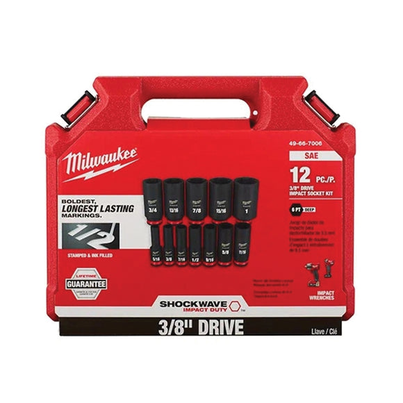 Milwaukee 49-66-7006 SHOCKWAVE Impact Duty Series Deep Socket Set, Black, Includes: (1) Storage Case
