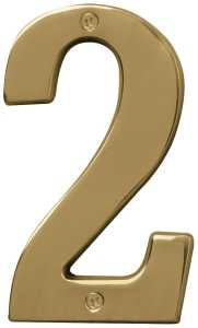 NUMBER HOUSE 2 SB 5IN POL BRS 