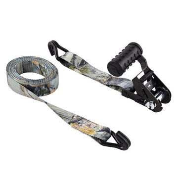Keeper 43595 Ratchet Tie-Down, 1-1/4 in W, 12 ft L, 1000 lb, J-Hook End Fitting, Vinyl End Fitting