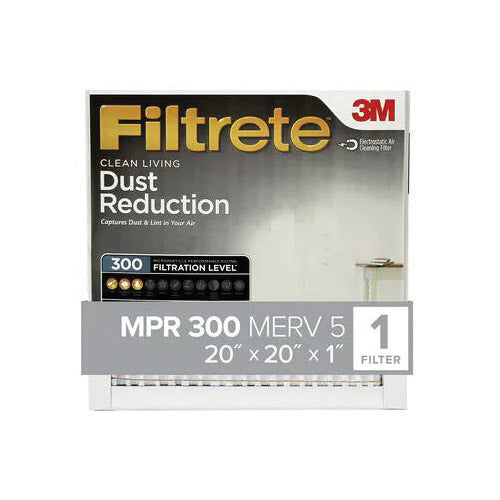Filtrete 302-4 Air Filter, 20 in L, 20 in W, 5 MERV, 300 MPR, Synthetic Frame