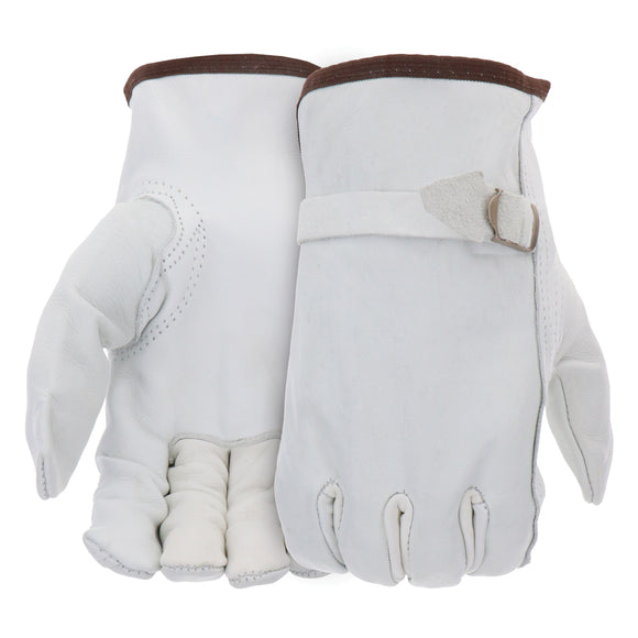 Boss B81202-XL Gloves with Wrist Enclosure, XL, Keystone Thumb, Slip-On Cuff, Cowhide Leather, Natural