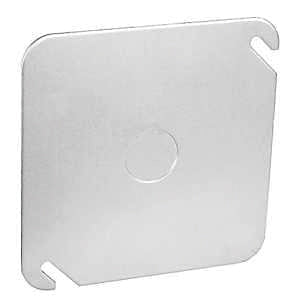 Southwire 52C6-UPC Blank Cover, 4 in W, Square, Steel, Silver, Galvanized