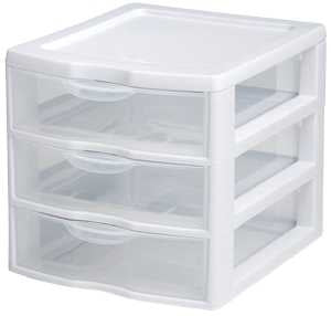 ORGANIZER MINI 3 DRAWER WHT SM