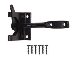 LATCH GATE UNIV PWDR COAT BLCK
