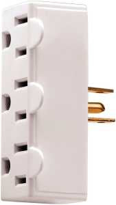 TAP 3OUTLET GND 2P3W PLAST WHT