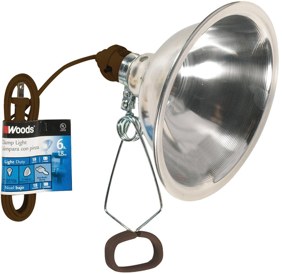 Southwire® 151SW Clamp Light with Cord and Reflector, Vinyl Coated