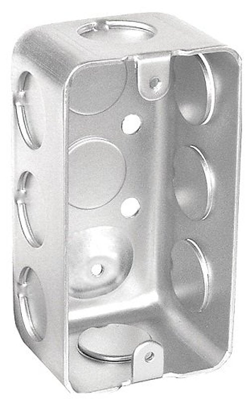 Southwire® G19281-UPC Deep-Drawn Handy Box, 10-Knockout, 1/2 in Knockout, Steel, Silver, Galvanized