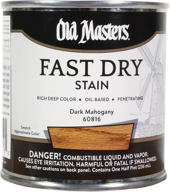 Old Masters 60816 Wood Stain, Dark Mahogany, Liquid, 0.5 pt