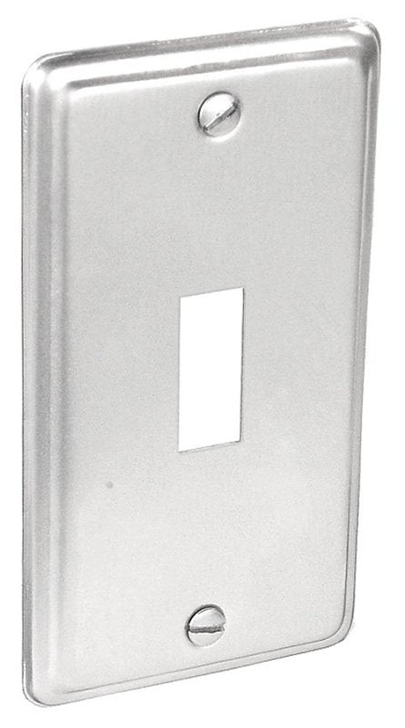Southwire® G19350-UPC Toggle Box Cover, 0.21 in L, 2.38 in W, Rectangular, 1-Gang, Steel, Silver, Zinc-Plated