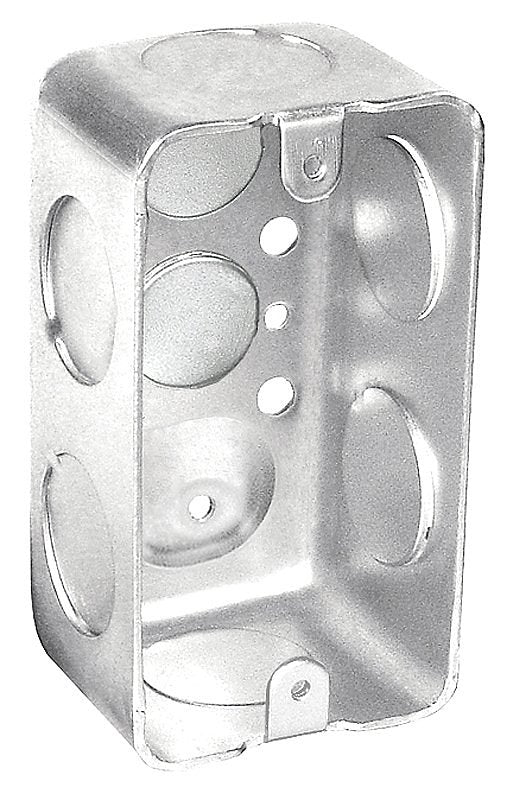 Southwire® G19281-3/4-UPC Deep-Drawn Handy Box, 7-Knockout, 1/2, 3/4 in Knockout, Steel, Silver, Galvanized