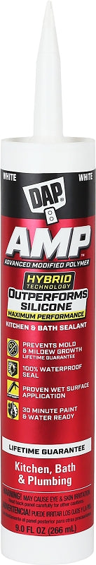 AMP 7079800762 Advanced Sealant Caulk, White, 30 min Curing, 9 oz Cartridge