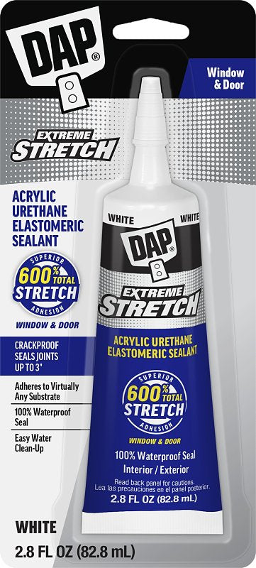 EXTREME STRETCH 7079800958 Window and Door Premium Elastomeric Sealant, White, 2 hr Paintable, 24 hr Water Ready Curing