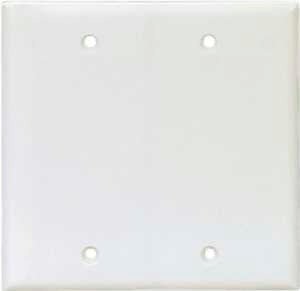 WALL PLATE 2GANG BLANK MID WHT