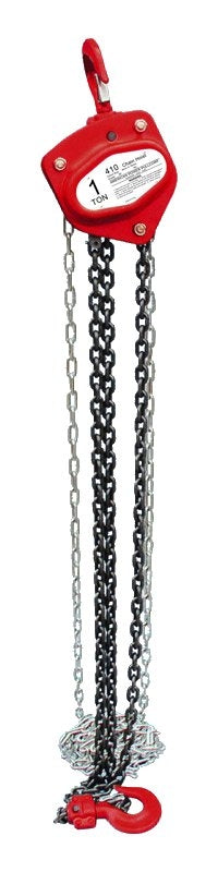 Acorn Hardware Hardware 400 Series 410 Chain Block, 1 ton, 10 ft H Lifting, 12-11/16 in Between Hooks