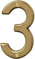 NUMBER HOUSE 3 SB 4IN POL BRS 