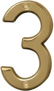 NUMBER HOUSE 3 SB 4IN POL BRS 