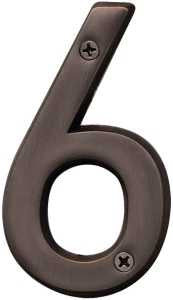 NUMBER HOUSE 6 SB 4IN OLD BRZ 