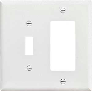 WALL PLATE 2G TGL/DECR MID WHT