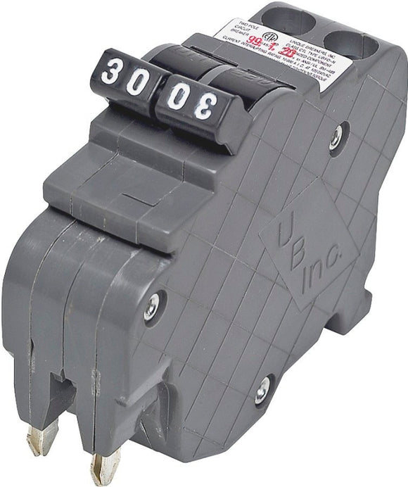Federal Pacific UBIF0230N Circuit Breaker, Type NC, 30 A, 2-Pole, 120/240 V, Plug, Gray